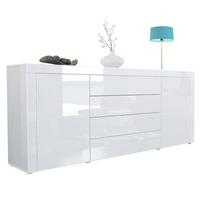SIDEBOARD La Paz Weiß Hochglanz / Weiß Hochglanz - Weiß Hochglanz, Holzwerkstoff (167/72/35cm) - Vladon