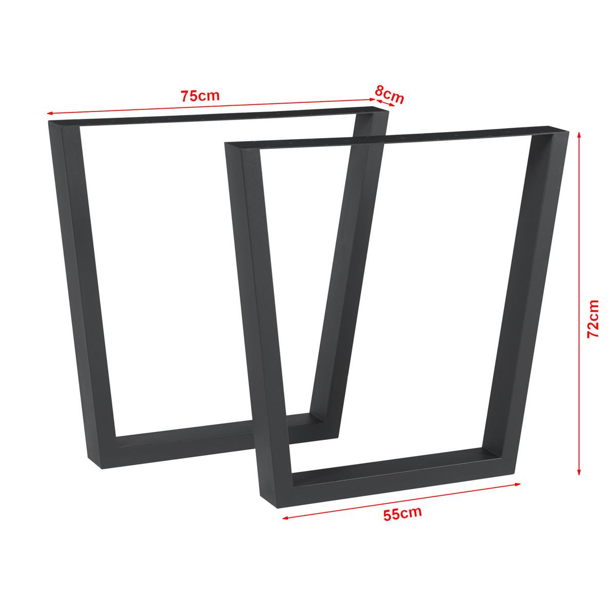 TISCHGESTELL-SET 2 TLG. Lalling - Schwarz, Metall (75/72/8cm) - [en.casa]