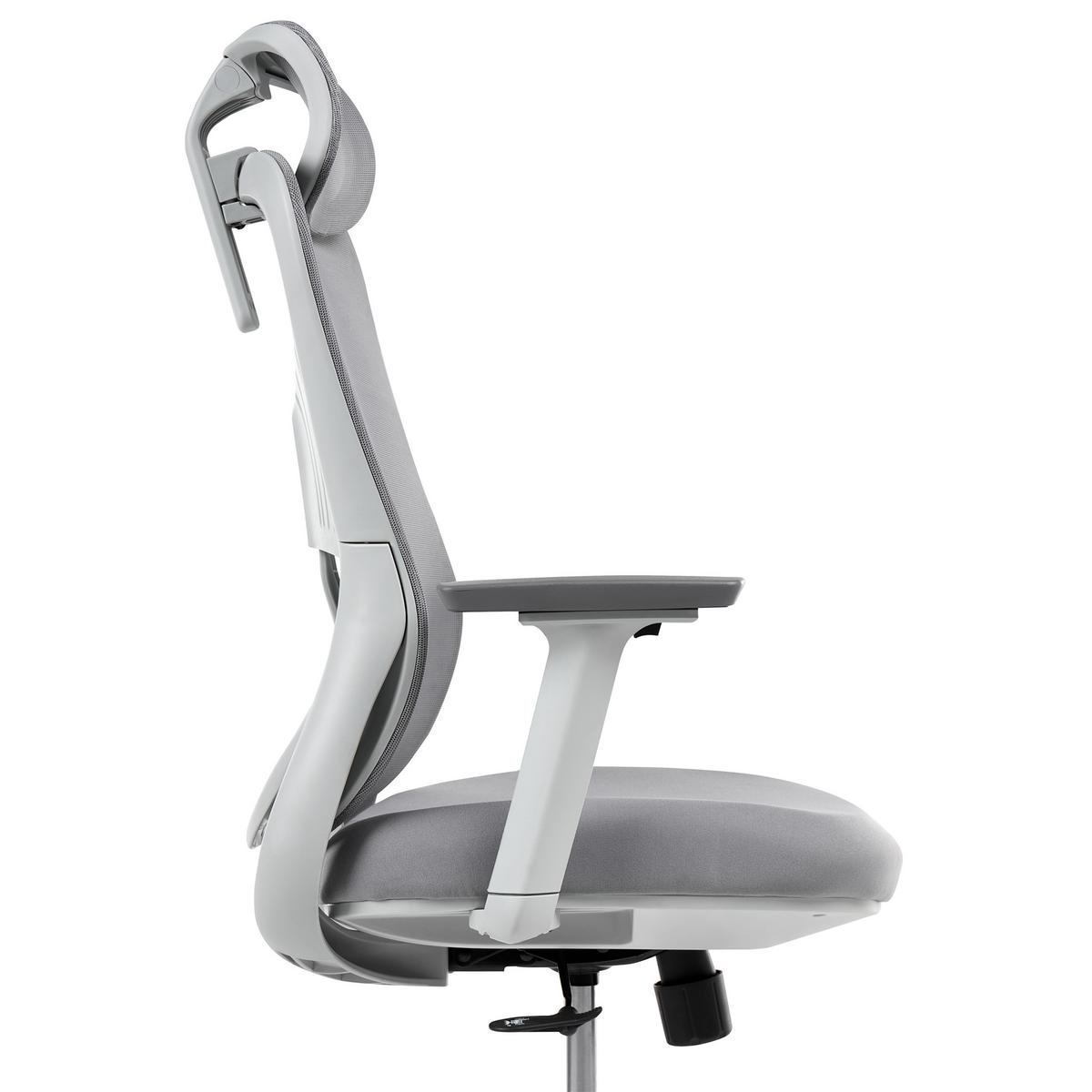 BÜROSTUHL Grau Ervione - Grau, Textil (60/118/60cm) - Beliani