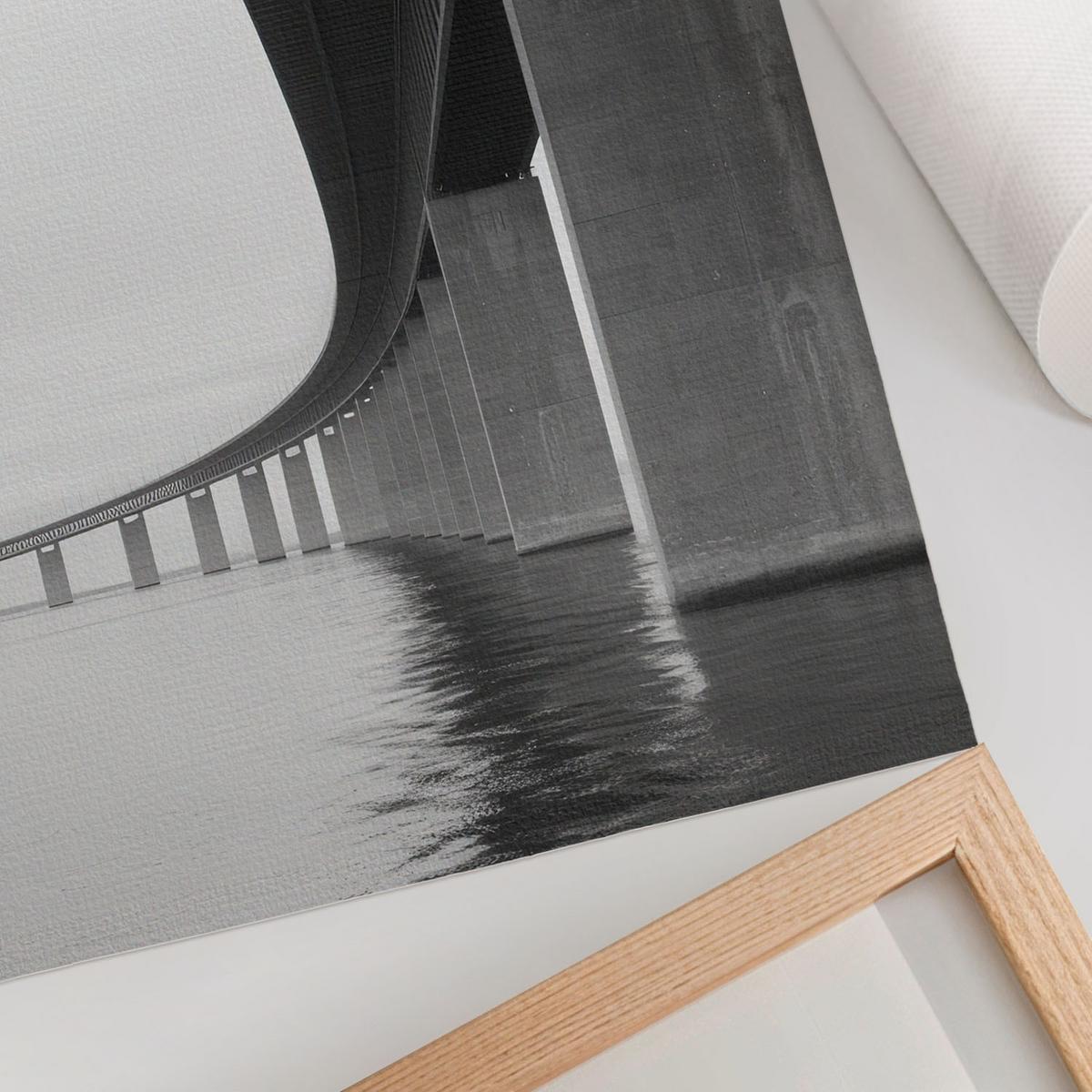 POSTER - 29x42 cm - Sample - Brücke und Wasser - Grau, Textil (29/42/0.1cm) - TULUP