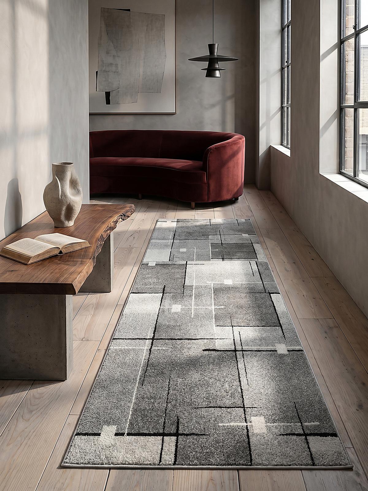 TEPPICH Niederflor Patchwork THUR Polypropylen Grau 80 x 140 cm - Grau, Textil (80/140cm) - KADIMA DESIGN