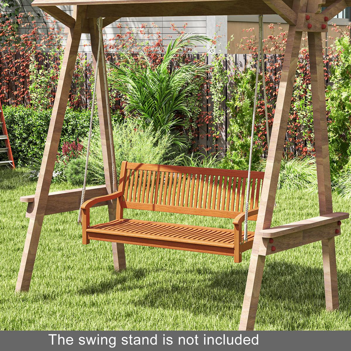 SCHAUKELBANK Natur - Naturfarben, Holz (132/60/62cm) - COSTWAY