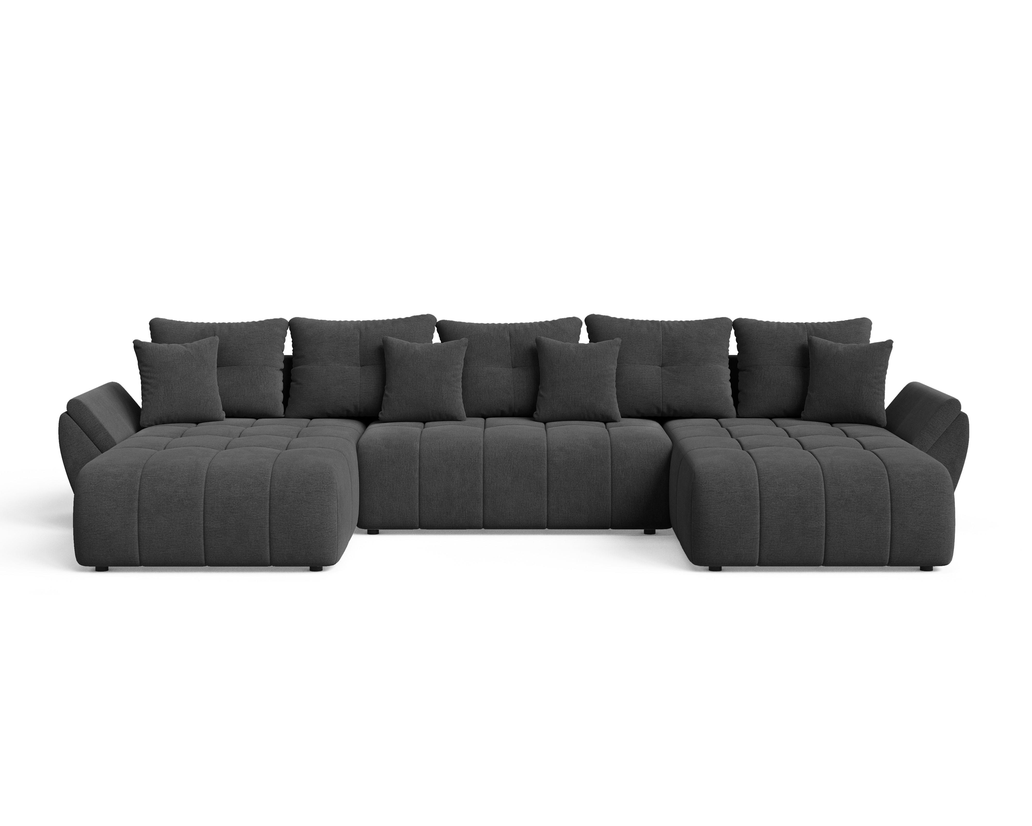 ECKSOFA Decor U Anthrazit - Anthrazit, Holz/Textil (381/192cm) - Graingold