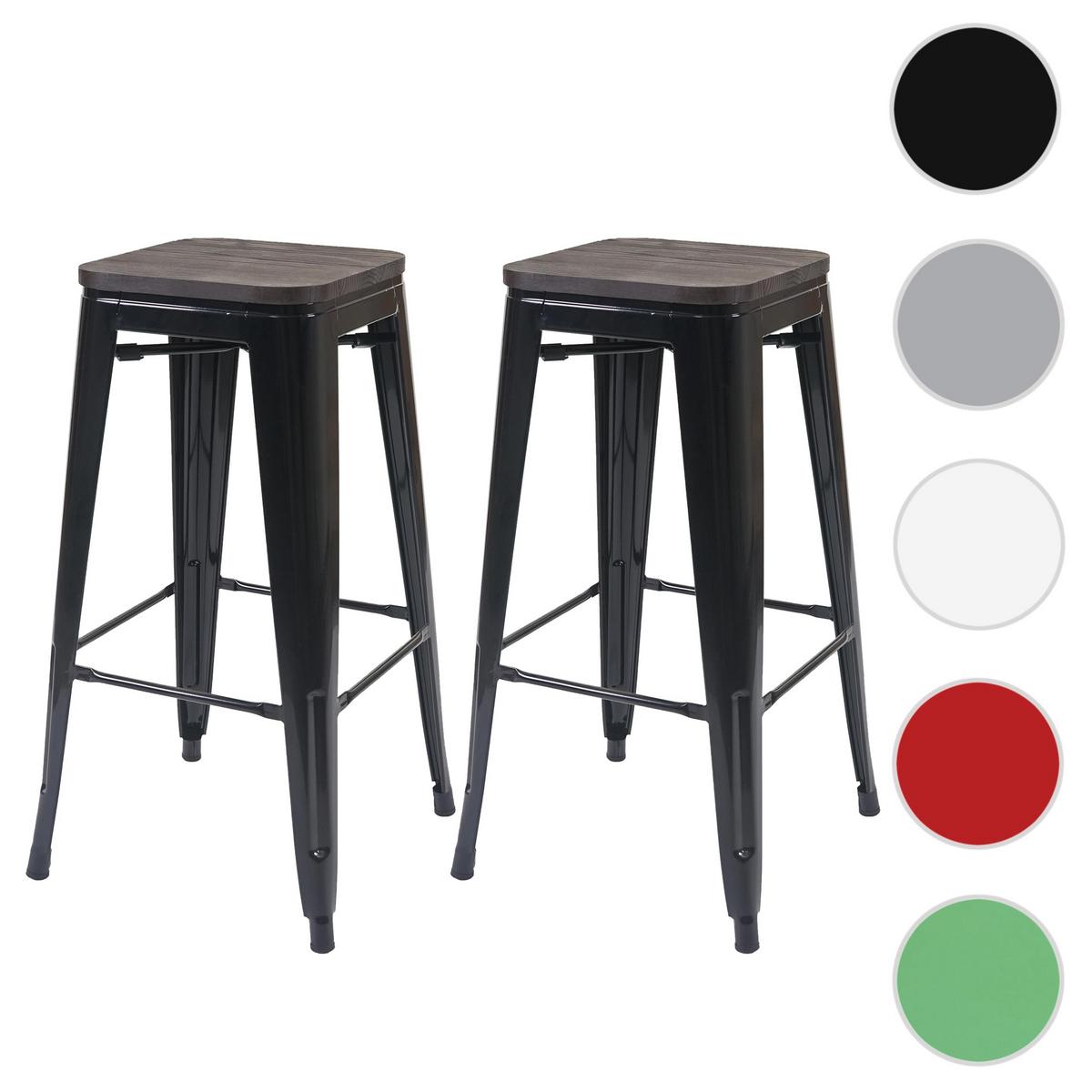 BARHOCKER Schwarz 2er-Set - Schwarz, Holz (42/76/42cm) - MCW