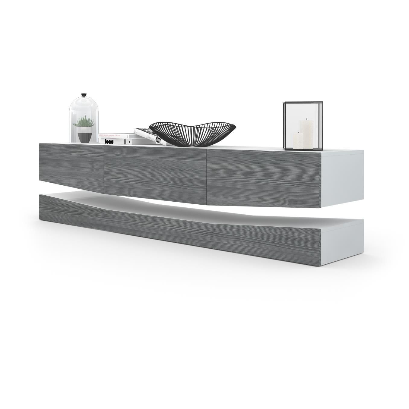 LOWBOARD City Fronten in Avola-Anthrazit - Anthrazit, Holzwerkstoff (178/48/39cm) - Vladon