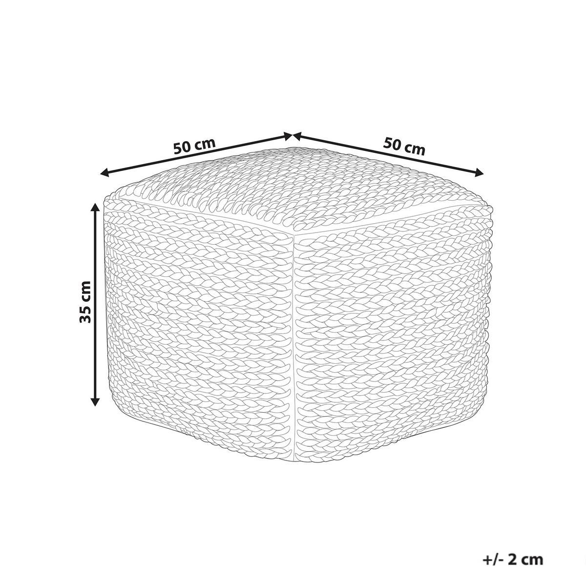 POUF Baumwolle Hellbeige Daman - Beige, Kunststoff (50/35/50cm) - Beliani