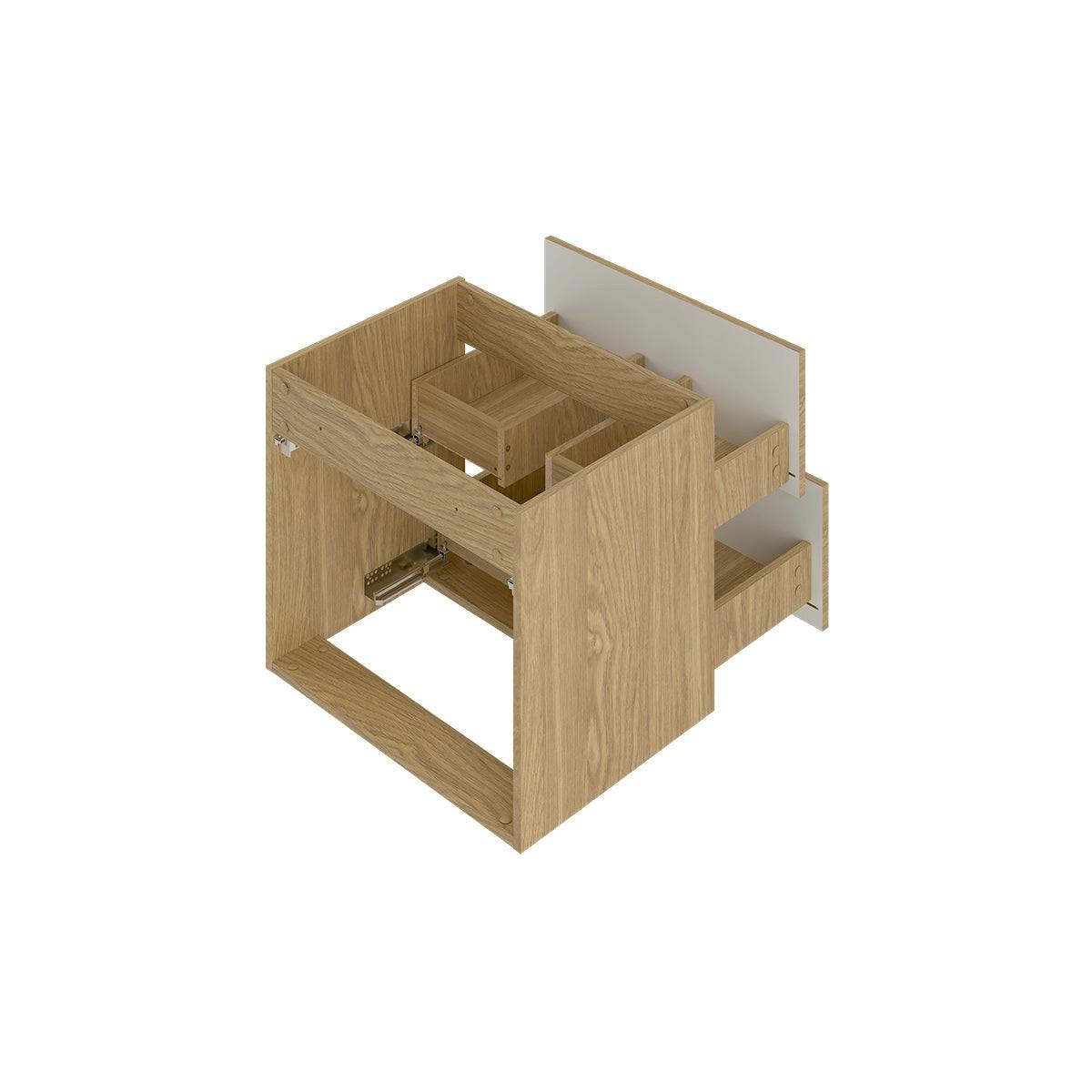DOPPELWASCHTISCH 140.6cm Viggo Holz - Braun, Holzwerkstoff (140.6/52.2/46.5cm) - Petits-meubles