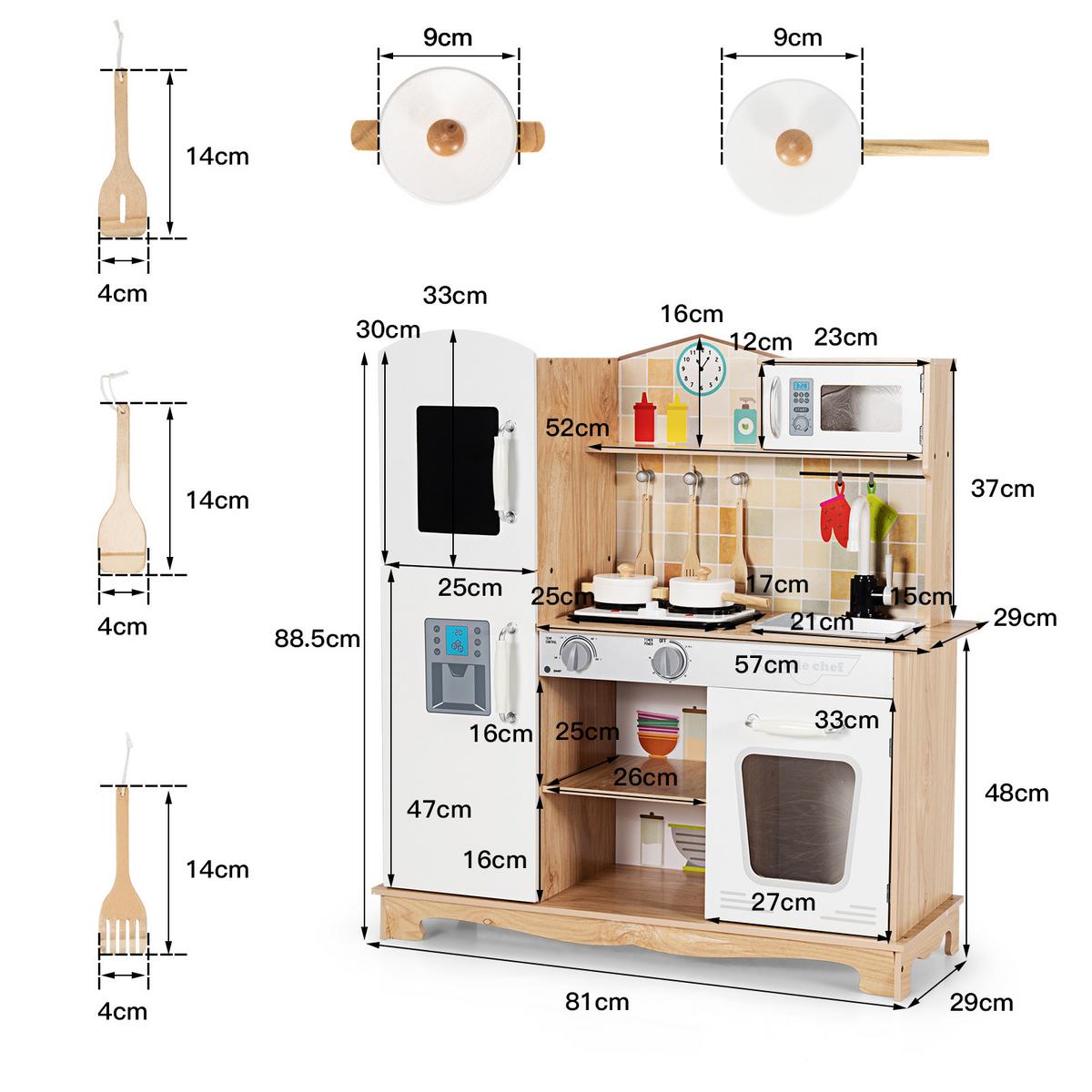 SPIELSET Natur - Naturfarben, Holzwerkstoff (81/88.5/29cm) - COSTWAY