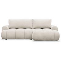 ECKSOFA Ombo Mini, Creme Bouclé, rechtsseitig - Creme/Schwarz, Kunststoff/Textil (155/246cm) - Selsey