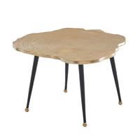 COUCHTISCH Schwarz Gold, Aluminium im Baumscheiben-Look - Goldfarben/Schwarz, Metall (64/64/37cm) - KADIMA DESIGN