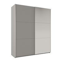 SCHWEBETÜRENSCHRANK Rossa mit 2 Türen und Spiegel, 200 cm, Platinfarben - Platinfarben, Holzwerkstoff (200/244/65cm) - Beautysofa