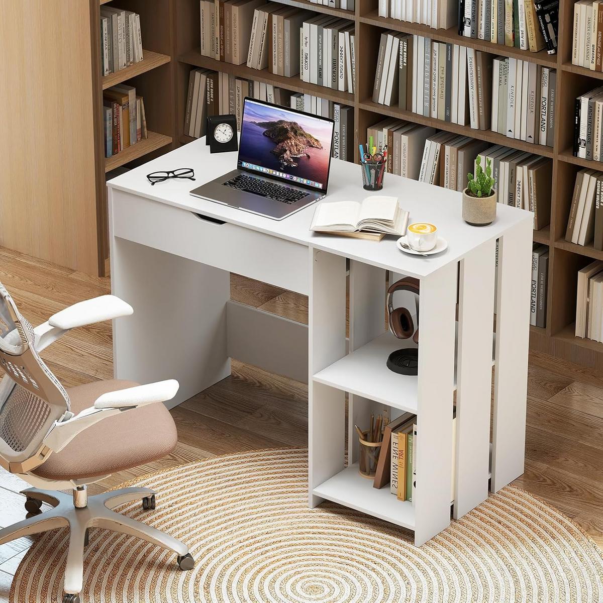 COMPUTERTISCH weiß - Weiß, Holzwerkstoff (49/100/75cm) - COSTWAY