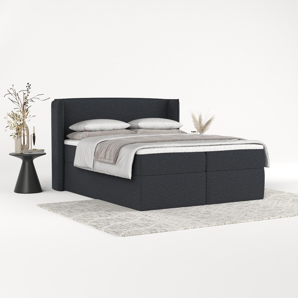 BOXBETT Viva 160/200 cm Anthrazit im Riva Stoff - Anthrazit/Schwarz, Holz/Holzwerkstoff (160/200cm) - AltaBeds