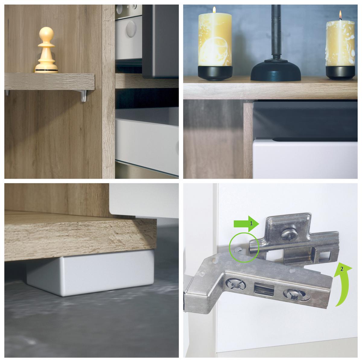 SIDEBOARD Sylt Grau Hochglanz / Anthrazit matt - Grau, Holzwerkstoff (166.5/75.5/35cm) - Vladon
