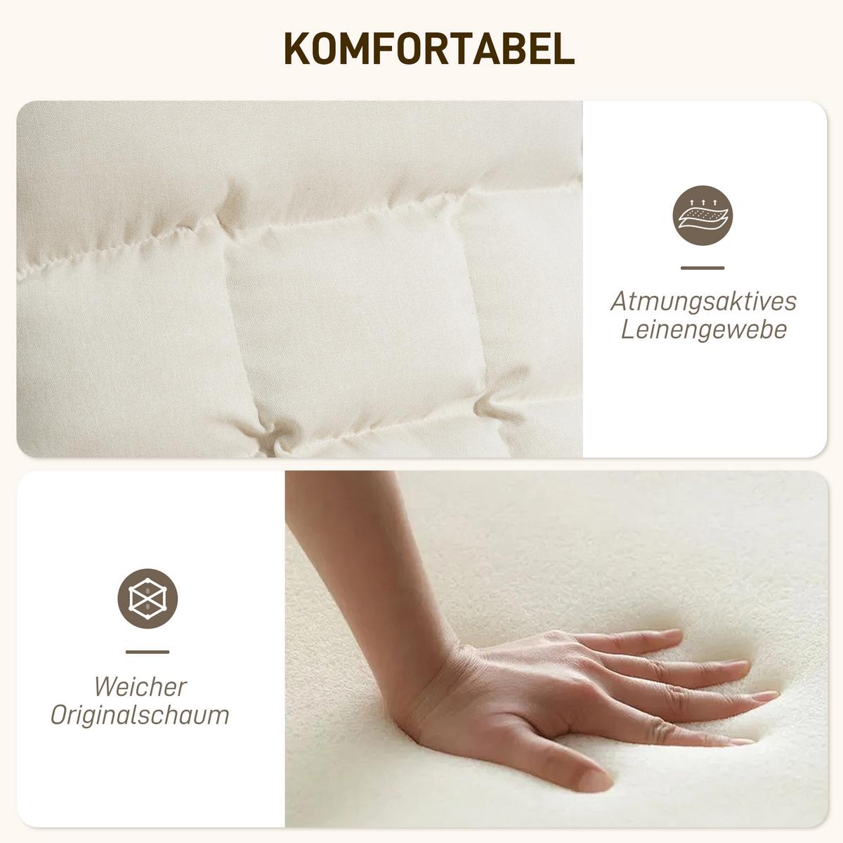 SCHAUKELSTUHL Schaukelsessel mit Rückenlehne, Fußstütze für Wohnzimmer Cremeweiß - Weiß, Kunststoff (67/92/106cm) - HOMCOM