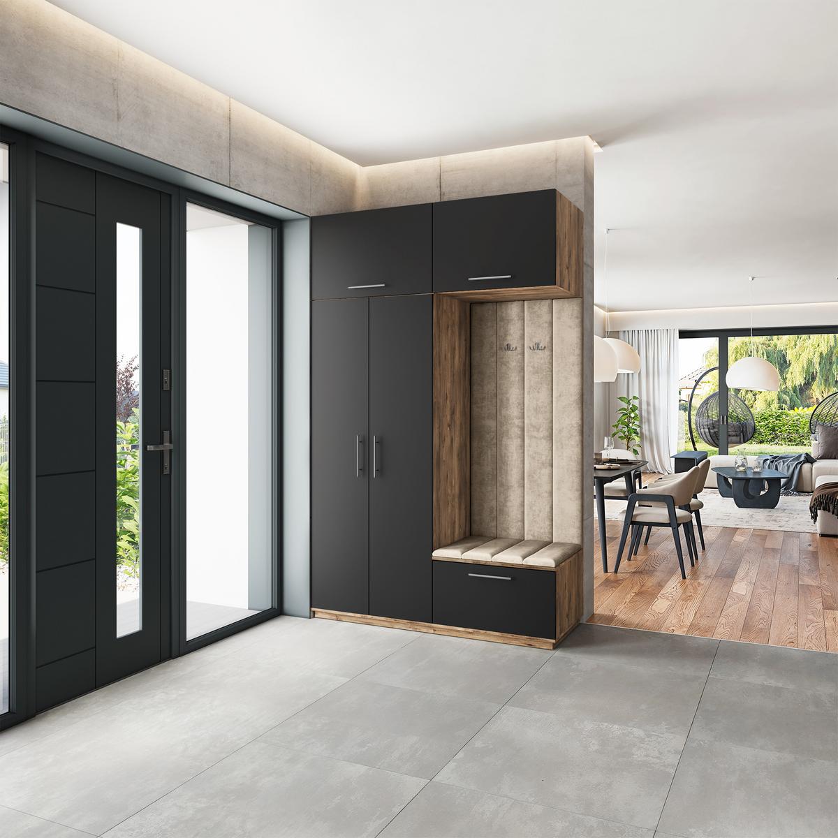 GARDEROBENSCHRANK REMA 150/240/60 cm Modern Eichefarben - Eichefarben/Beige, Holzwerkstoff (150/240/60cm) - MASSENO