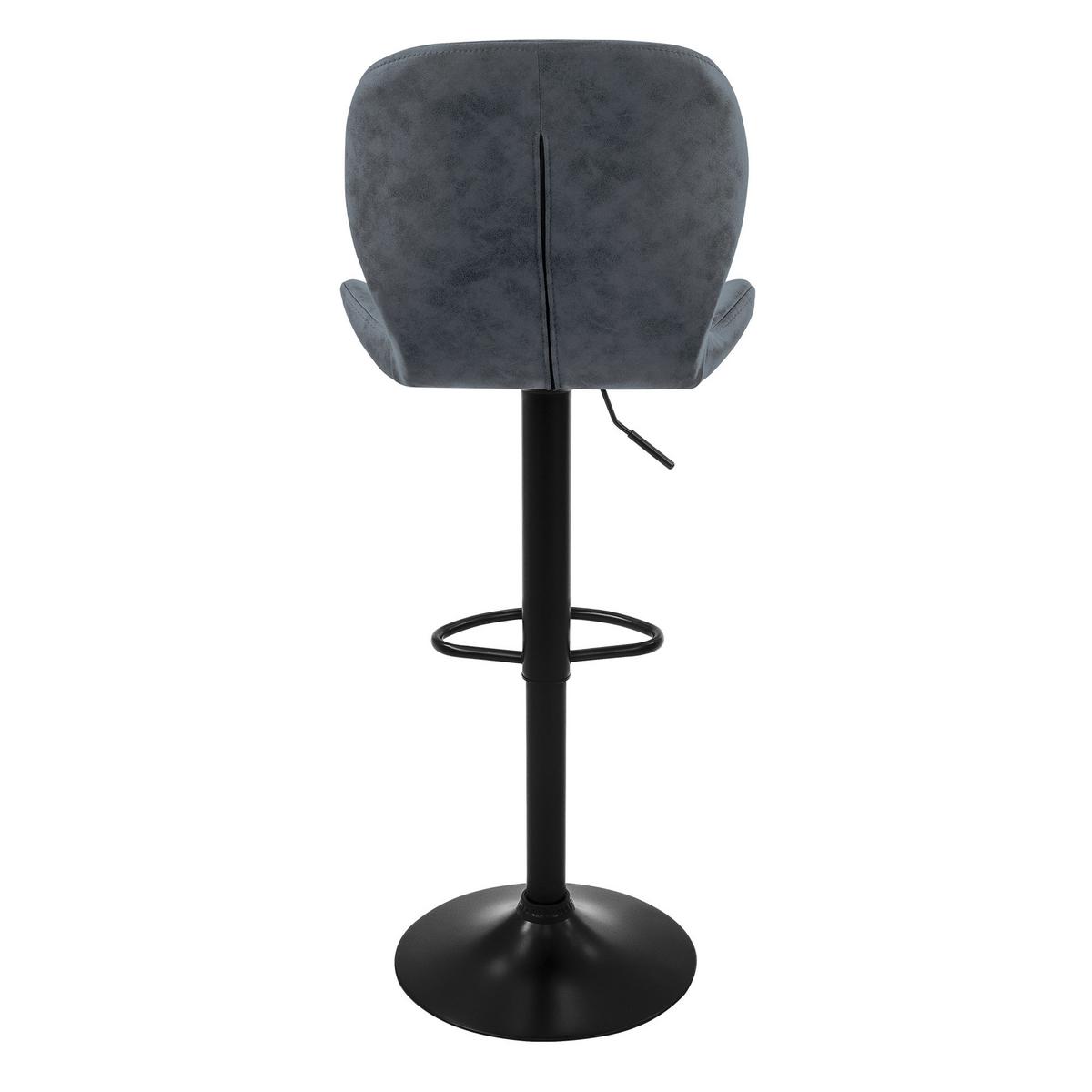 BARHOCKER 2er Set Anthrazit aus Kunstleder höhenverstellbar/drehbar - Anthrazit/Schwarz, Metall (41/110/47cm) - ML-DESIGN