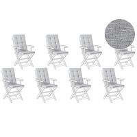 SITZAUFLAGEN 8er-Set Grau meliert 42/95 cm Maui Premium - Grau, Textil (95/5/42cm) - Beliani
