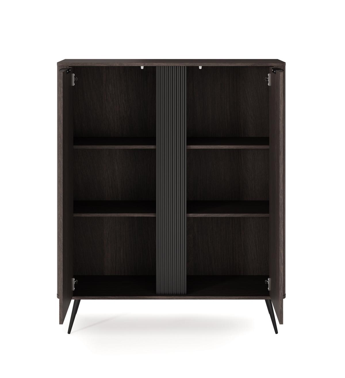 SIDEBOARD NOBILE 113,2x38x134 cm mit 2 Türen Eichefarben - Braun, Holzwerkstoff (113.2/134/38cm) - MASSENO