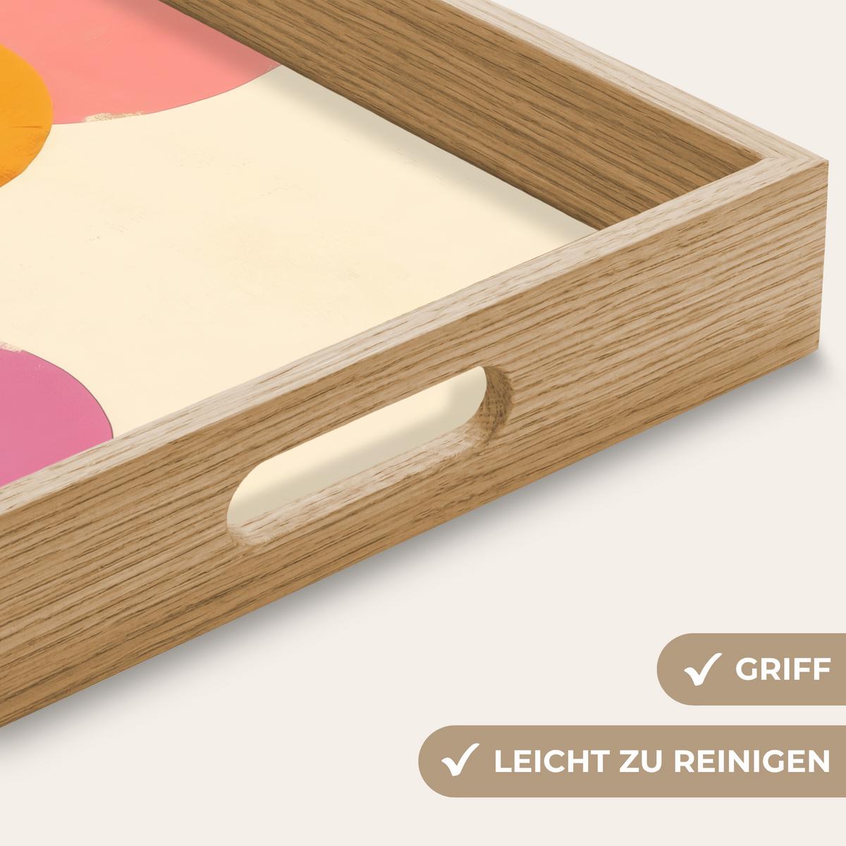 TABLETT Formen - Abstrakt - Farbenfroh 40x30 cm - Orange, Holz (40/5/5cm) - OnlyWow