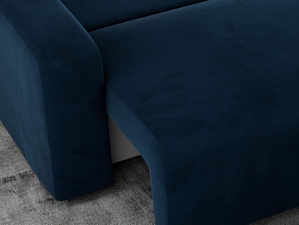 ECKSOFA ARGOS Dunkelblau Velours - Schwarz/Dunkelblau, Kunststoff/Textil (245/150cm) - MKS