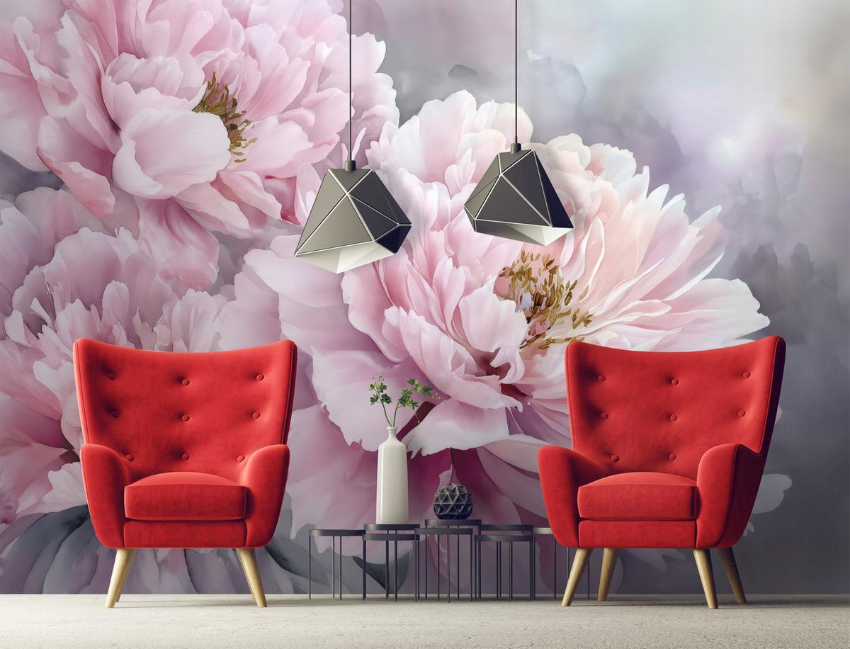 FOTOTAPETE Blumen Pfingstrosen Rosa 150x105 cm - Multicolor, Papier (150/105cm) - Wallarena