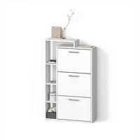 SCHUHKIPPER Ortello Weiß 80 x 128.3 cm mit 3 Fächern - Weiß, Holzwerkstoff (80/128.3/24.2cm) - Livinity®