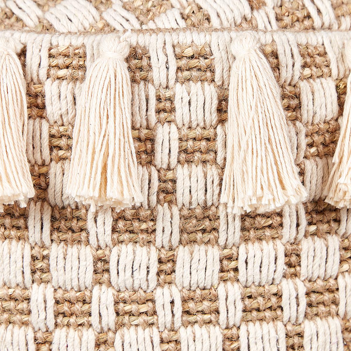 POUF Baumwolle Hellbeige Pirak - Beige, Textil (50/35/50cm) - Beliani