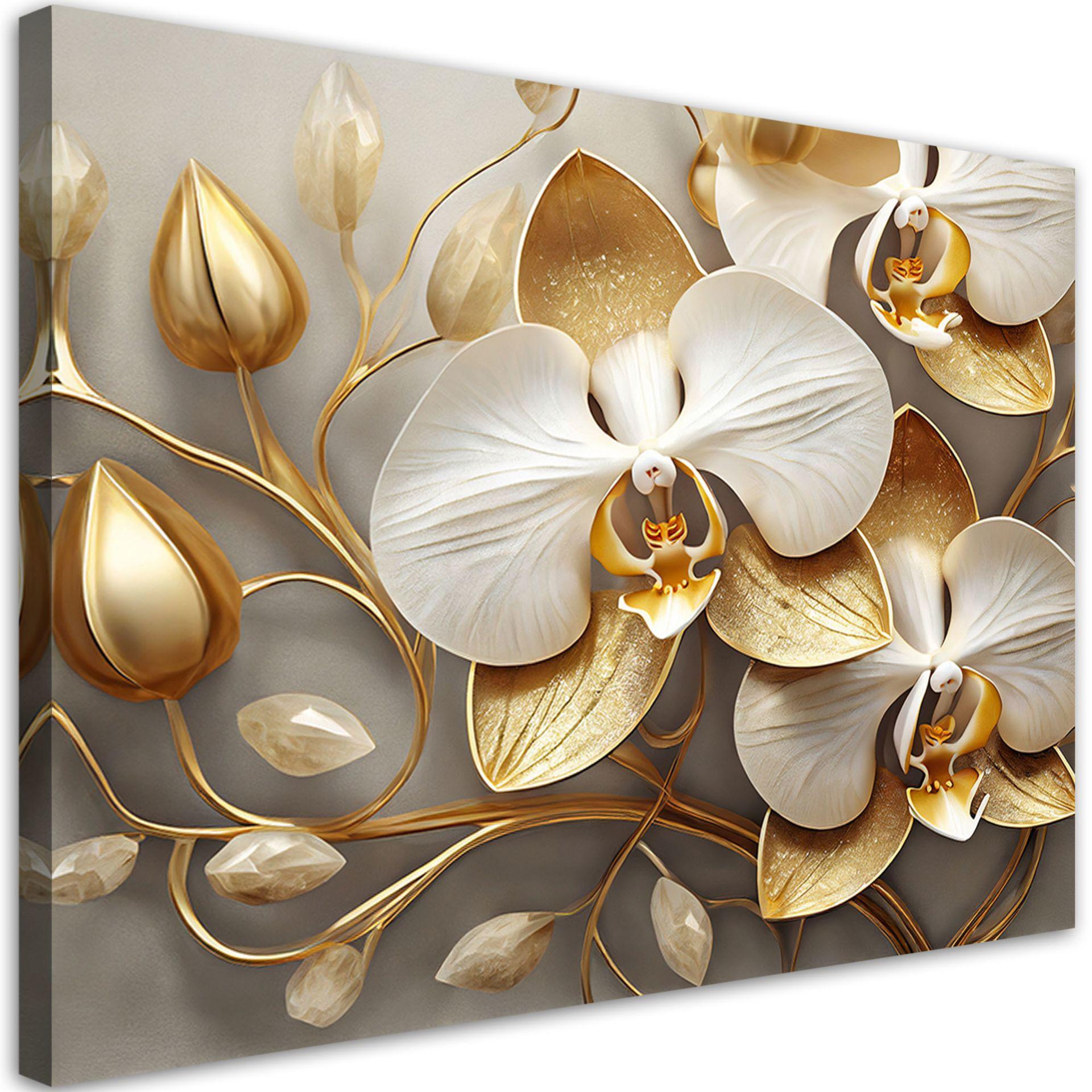 KUNSTDRUCK Gold 90/60 cm - Goldfarben, Textil (90/60cm) - KUNSTLOFT
