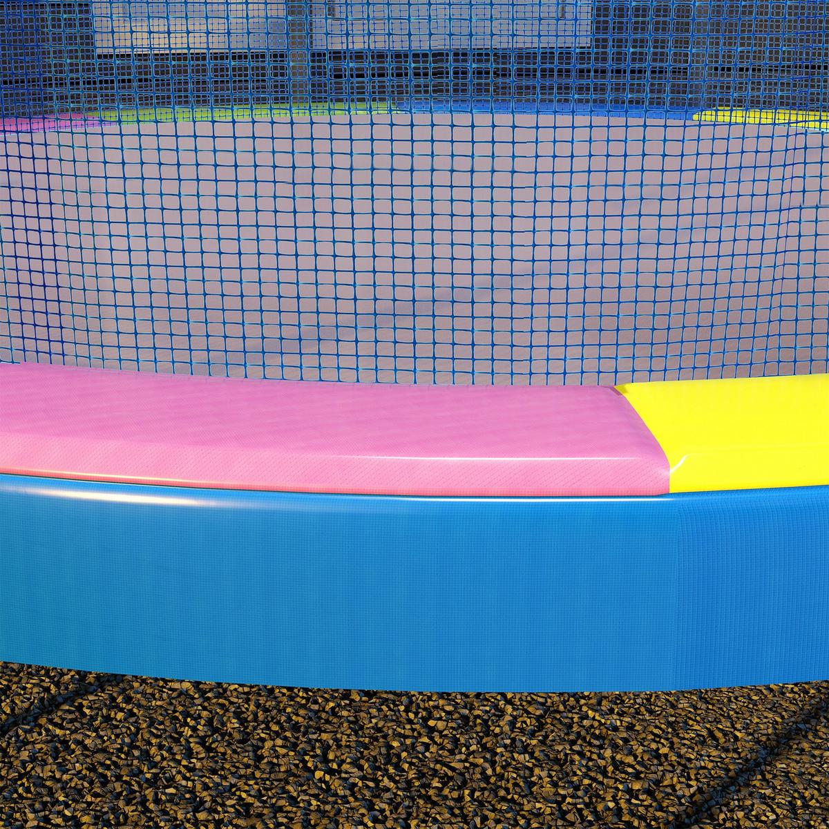 TRAMPOLIN Randabdeckung Kunststoff, PE Mehrfarbig - Blau, Kunststoff (366/366cm) - SPORTNOW