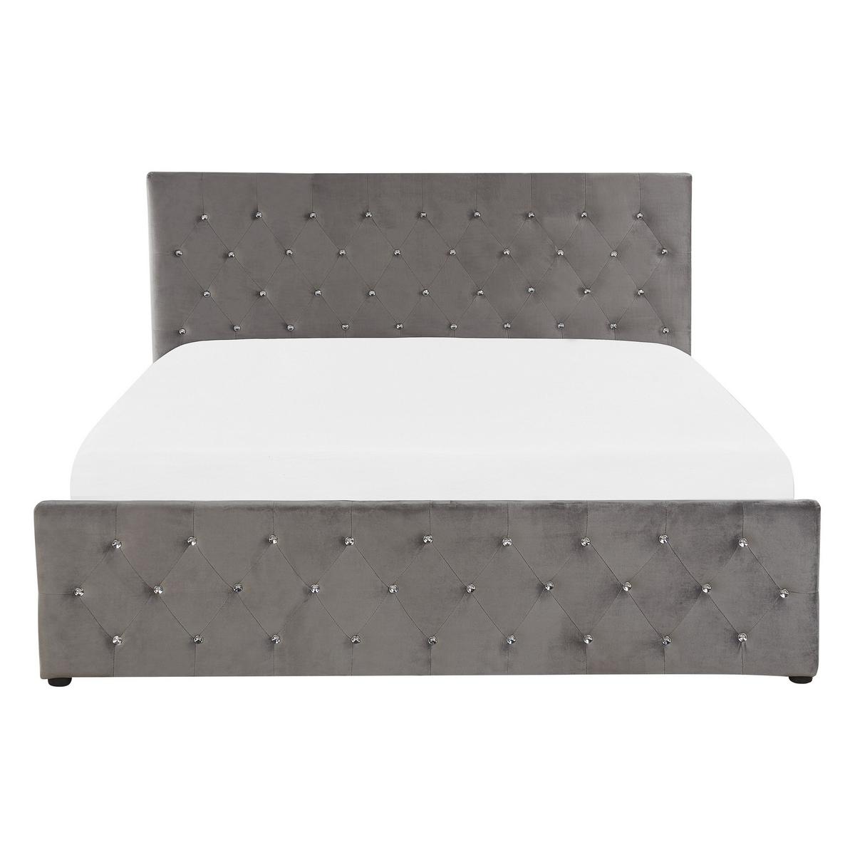 POLSTERBETT 140/200cm Grau Amiens - Grau, Textil (140/200cm) - Beliani