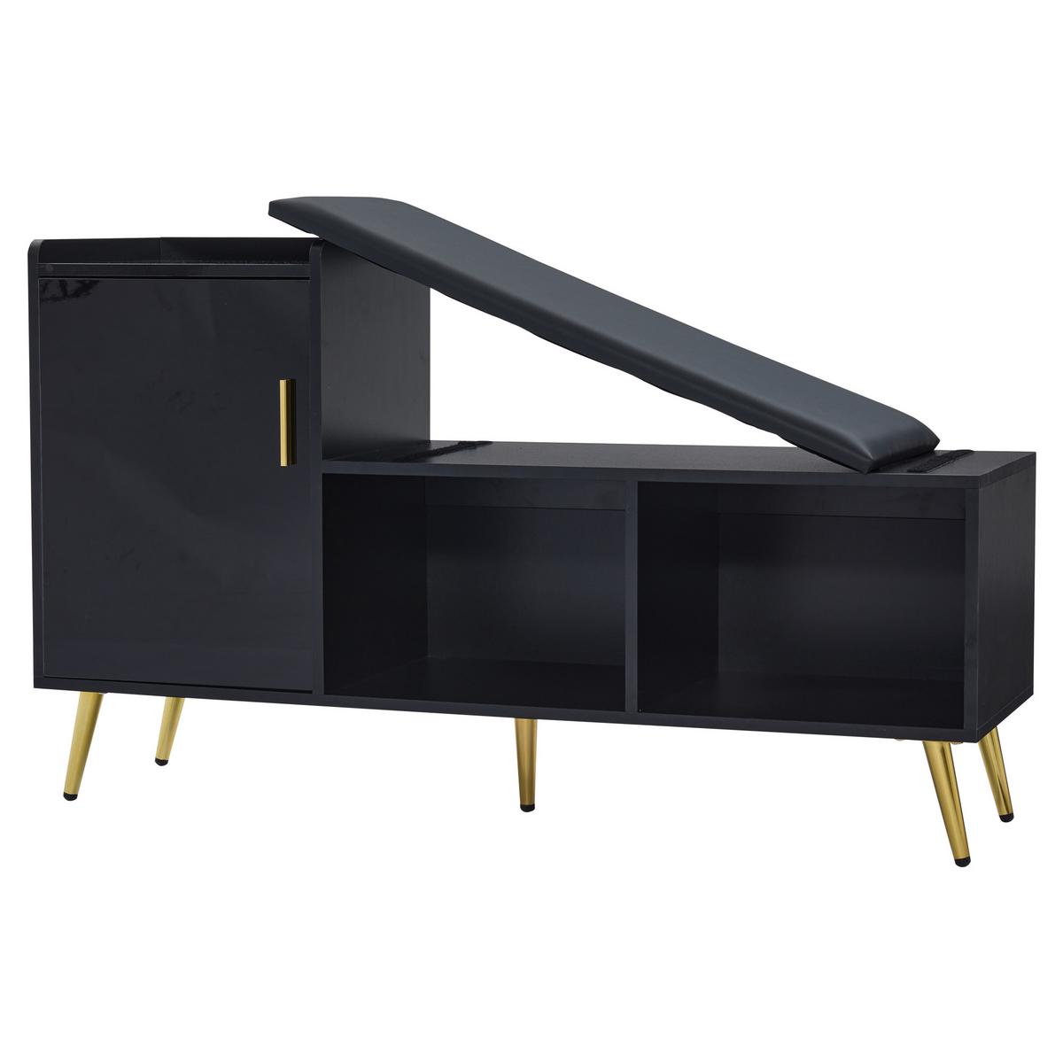SCHUHSCHRANK Schwarz 120/35/71.5 CM - Schwarz, Holzwerkstoff (35/72/120cm) - Urban Meuble