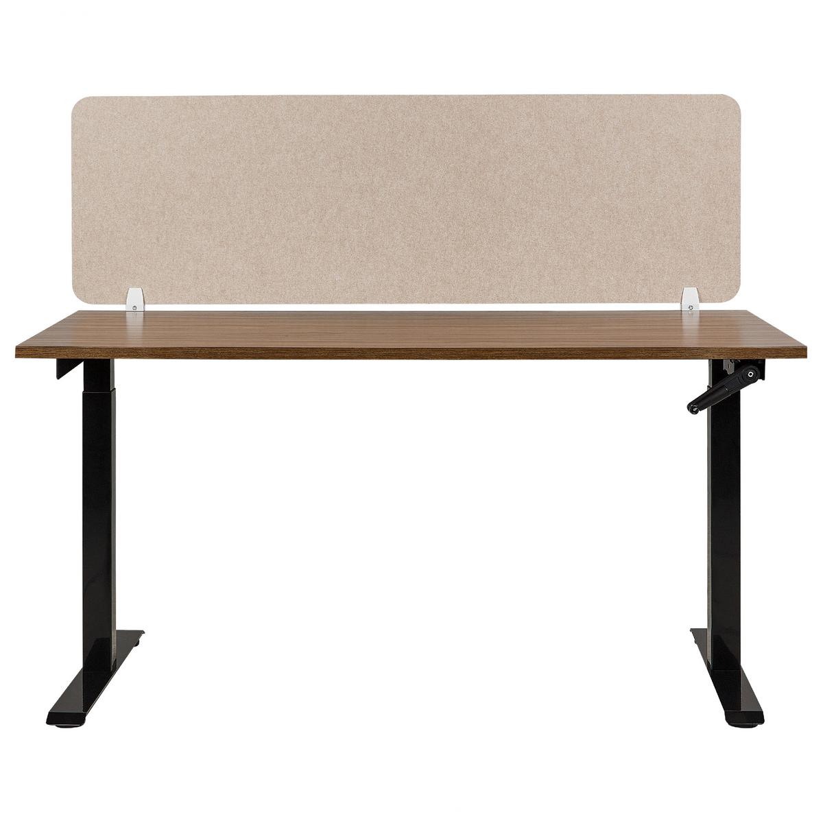 SCHREIBTISCHTRENNWAND 160 x 50 cm Beige Split - Beige, Textil (160/50/1cm) - Beliani