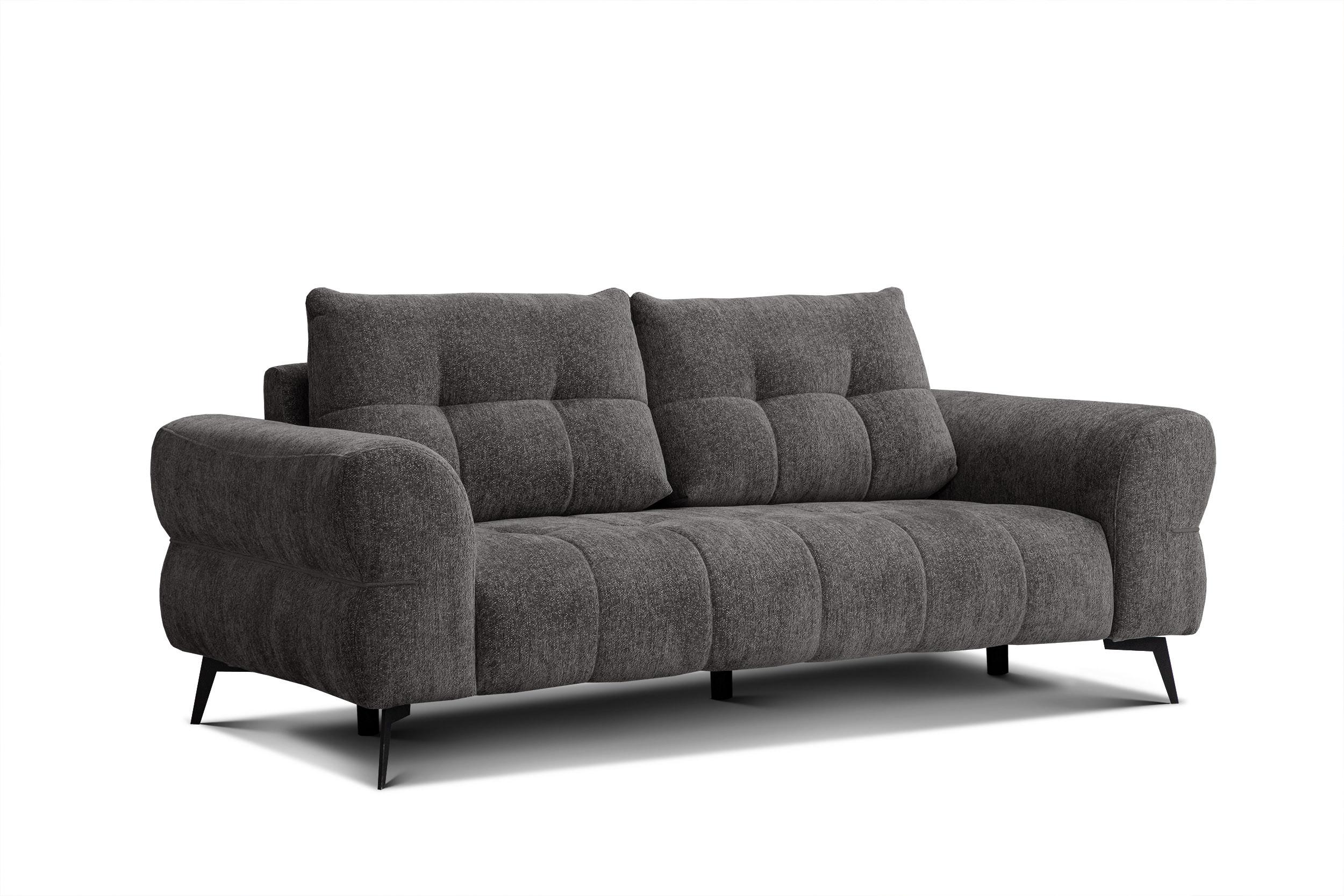 SOFA SALVINI 3-Sitzer, dunkelgrau - Dunkelgrau, Holz/Textil (237/88/99cm) - Wozimo