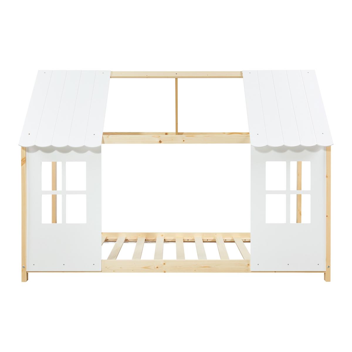 HAUSBETT Tostedt - Naturfarben, Holz (90/200cm) - [en.casa]