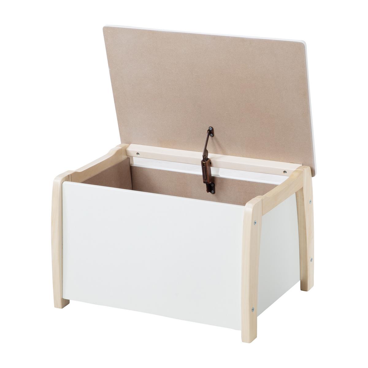 SPIELZEUGTRUHE - Weiß/Naturfarben, Holzwerkstoff (56/35/39.5cm) - Roba