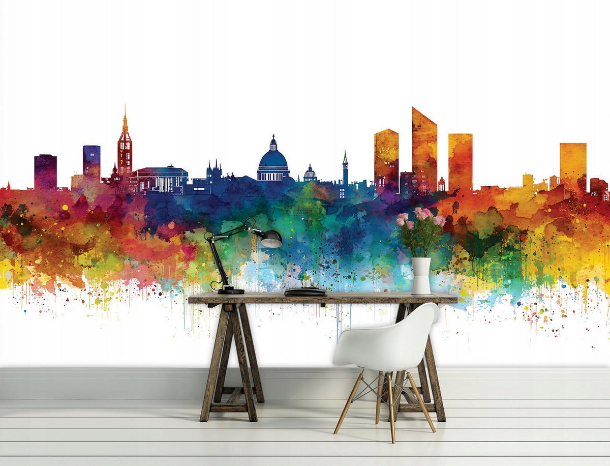 FOTOTAPETE Stadt Für ein Mädchen Bunt 200x140 cm - Multicolor, Papier (200/140cm) - Wallarena