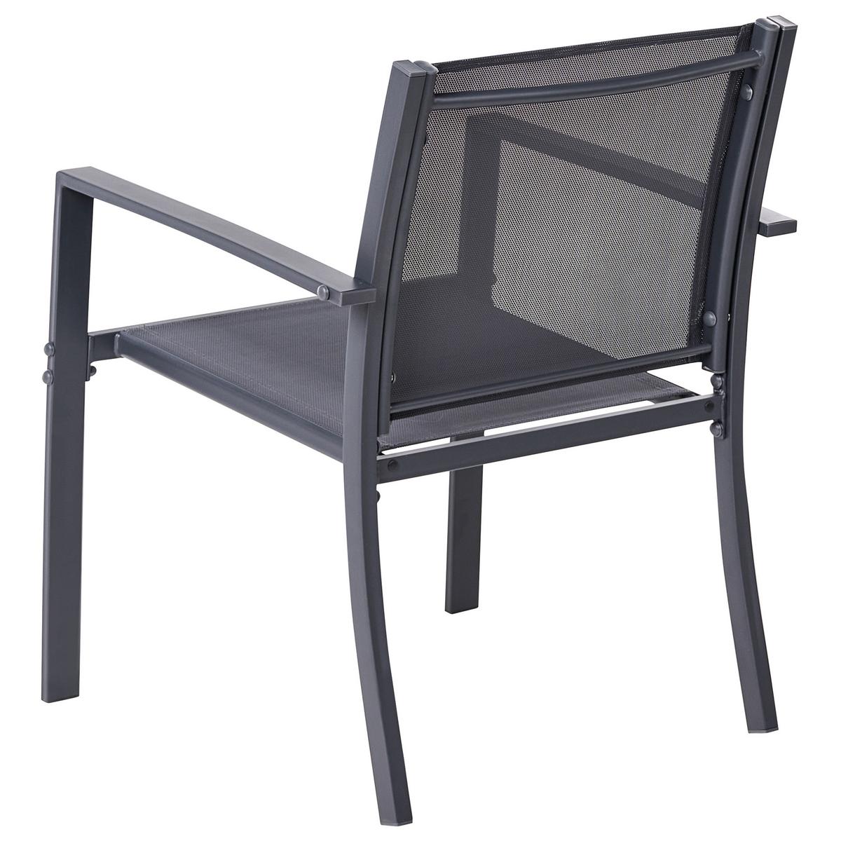 LOUNGE-SET mit Tisch 4-Sitzer TAVOLETO Dunkelgrau Metall - Dunkelgrau, Metall - Beliani