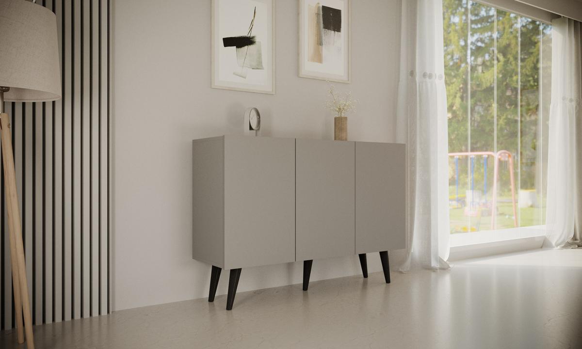 SIDEBOARD Toronto Grau - Grau, Holzwerkstoff (120/95.5/40cm) - Petits-meubles