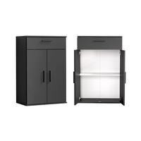 MEHRZWECKSCHRANK Der Praktische - Anthrazit/Schwarz, Holzwerkstoff (60/91/34cm) - Mokebo