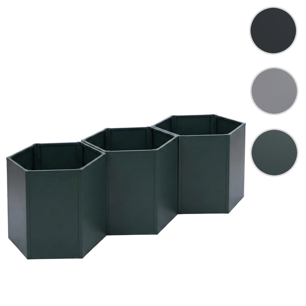 HOCHBEET 3ER-SET Grün 3er-Set-Set - Grün, Metall (164/77/100cm) - MCW