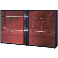 SCHUHSCHRANK Today Fronten in Bordeaux Hochglanz - Bordeaux, Holzwerkstoff (155.5/95/28cm) - Vladon