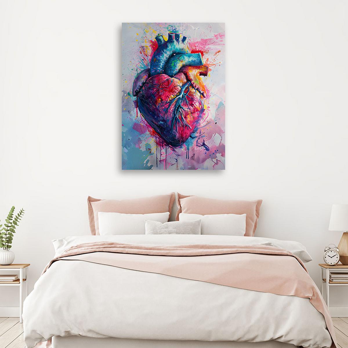 LEINWANDBILD Herz Liebe Aquarell 40x60cm - Multicolor, Textil (40/60cm) - Feeby