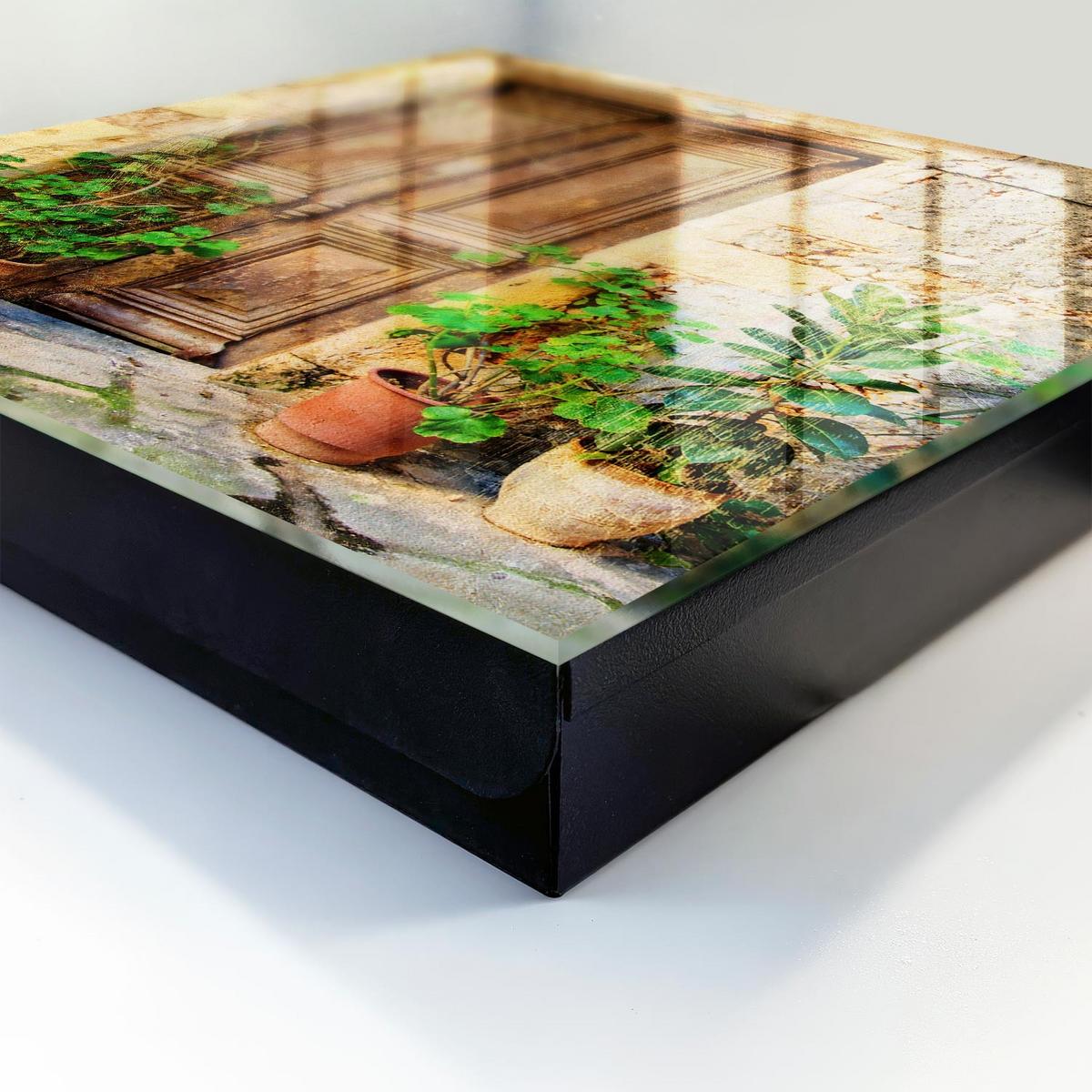 SCHLÜSSELBOX Schwarz 30x30 cm- Türöffnung nach rechts - Rustikale Türen - Braun, Metall (30/30/5cm) - TULUP
