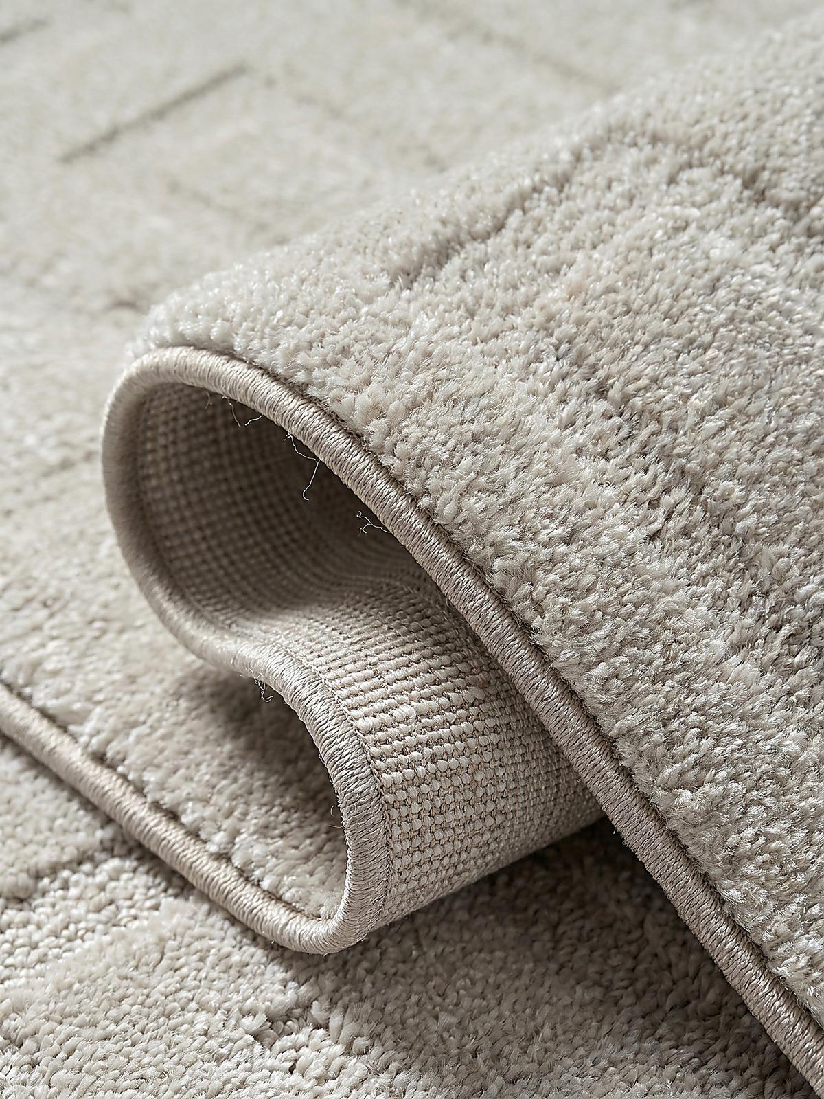 KURZFLORTEPPICH Geometrisch MUOTA Polypropylen Beige 120 x 160 cm - Beige, Textil (120/160cm) - KADIMA DESIGN