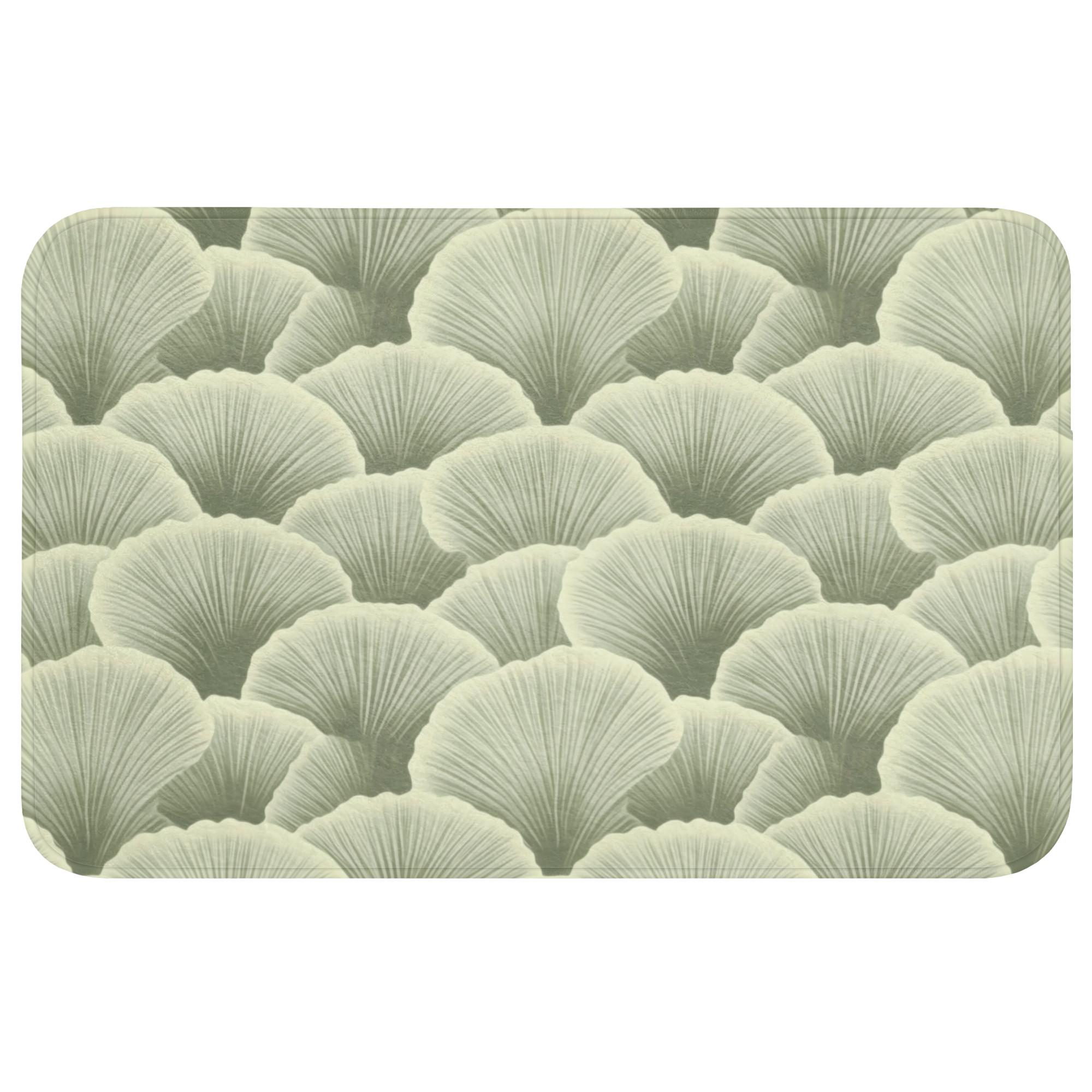 BADEMATTE Fächer - Blatt - Grün Badvorleger 80x50 cm - Pastellgrün, Textil (80/50cm) - OnlyWow