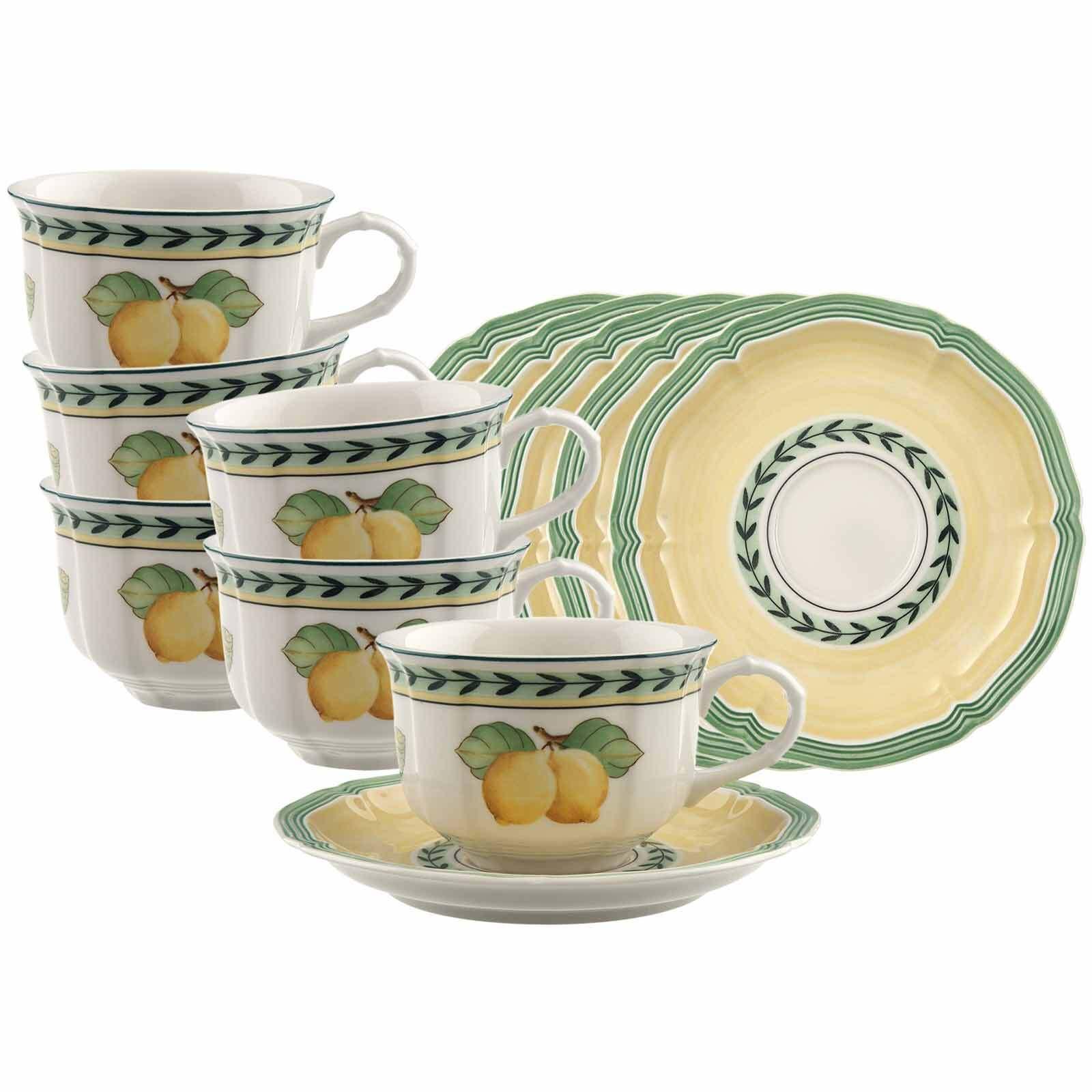 TEETASSEN MIT UNTERTASSEN French Garden Fleurence bunt 130 ml 6er Set - Multicolor, Keramik (0.13L) - Villeroy & Boch