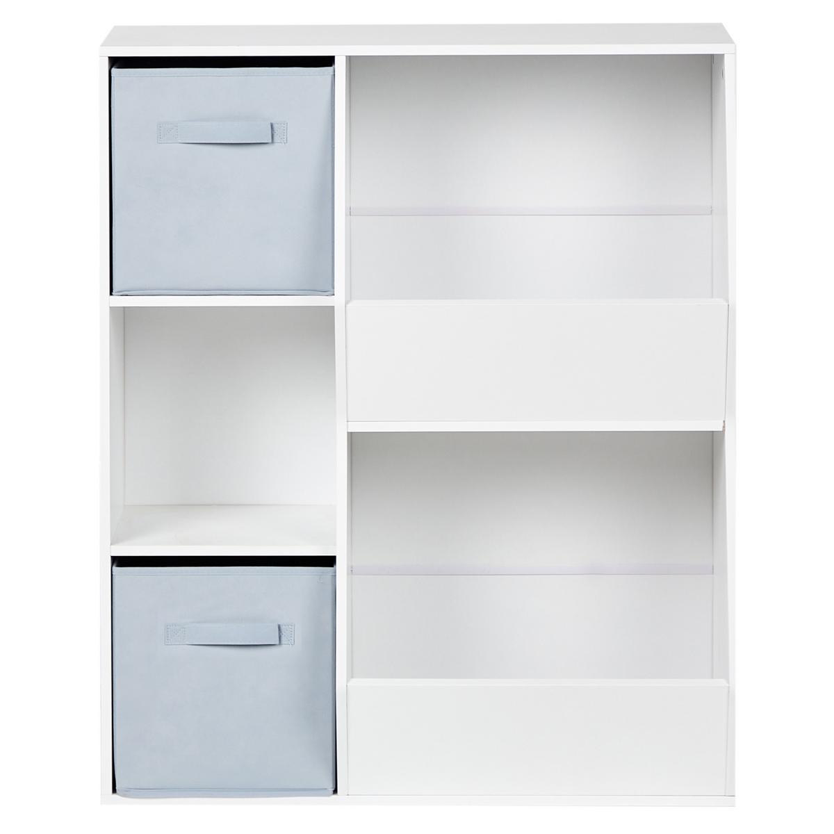 REGAL mit 3 Ebenen 93 cm Weiß Darlot - Blau/Weiß, Holzwerkstoff (77/93/28cm) - Beliani