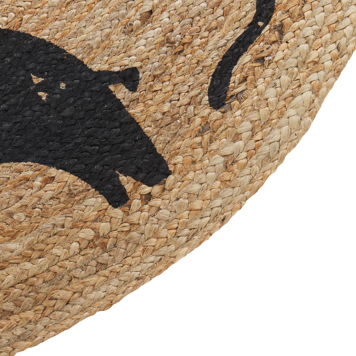 KURZFLOR-TEPPICH Beige 120 cm Earth - Beige/Schwarz, Naturmaterialien (120/120cm) - Beliani