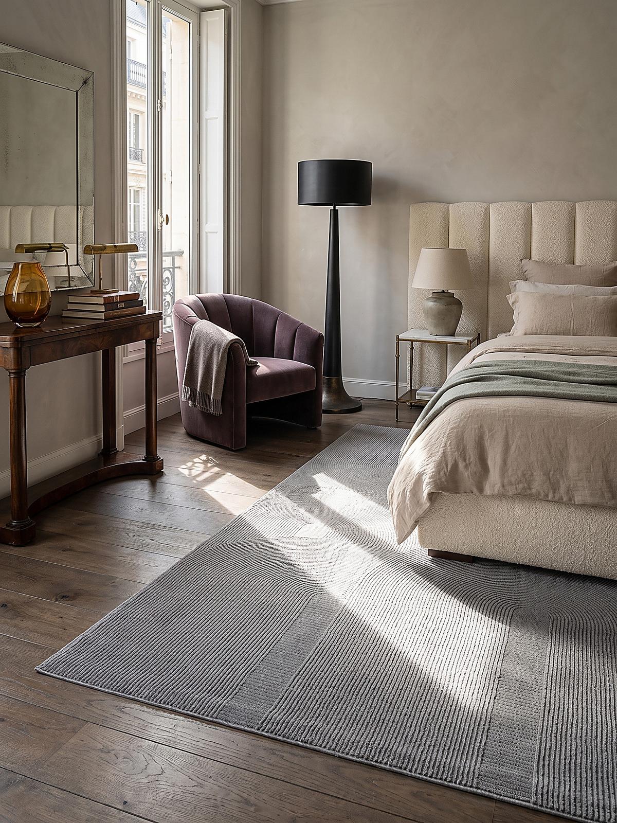 TEPPICH Kurzflor KASOS Waschbar Geometrisch Polyester Grau 200 x 290 cm - Grau, Textil (200/290cm) - KADIMA DESIGN